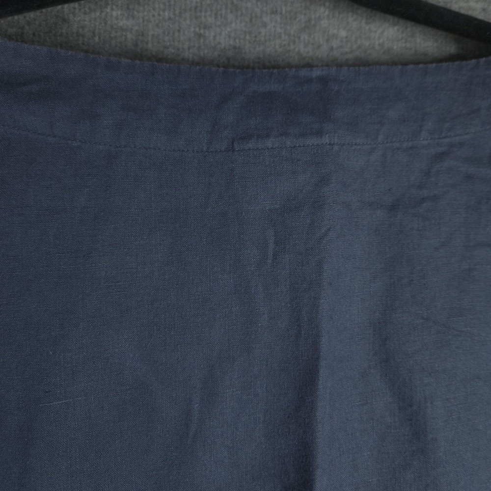 Pure Jill Linen Tunic Top S Blue Minimalist Lagenlook Oversized Bell Sleeve - Picture 5 of 10